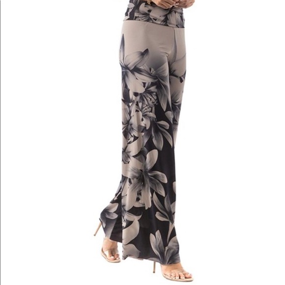Lily Print Palazzo Lounge Beach Pants NWT - Picture 6 of 13